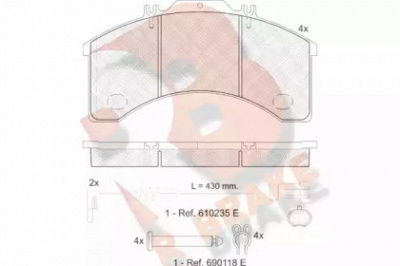 R BRAKE rb1043111 -  Комплект тормозных колодок, дисковый тормоз